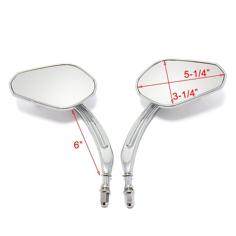 MISS MOLY Chrome Motorcycle Sportster Mirrors Rear View for Road King Street Electra Glide Road Glide Dyna Softail 1982-2018 2019 2020 2021 - Image 3